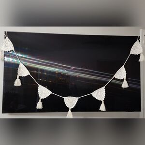 Boho Granny Bunting Crochet Decorative Wall Hanging Beige New‎ With Tag
